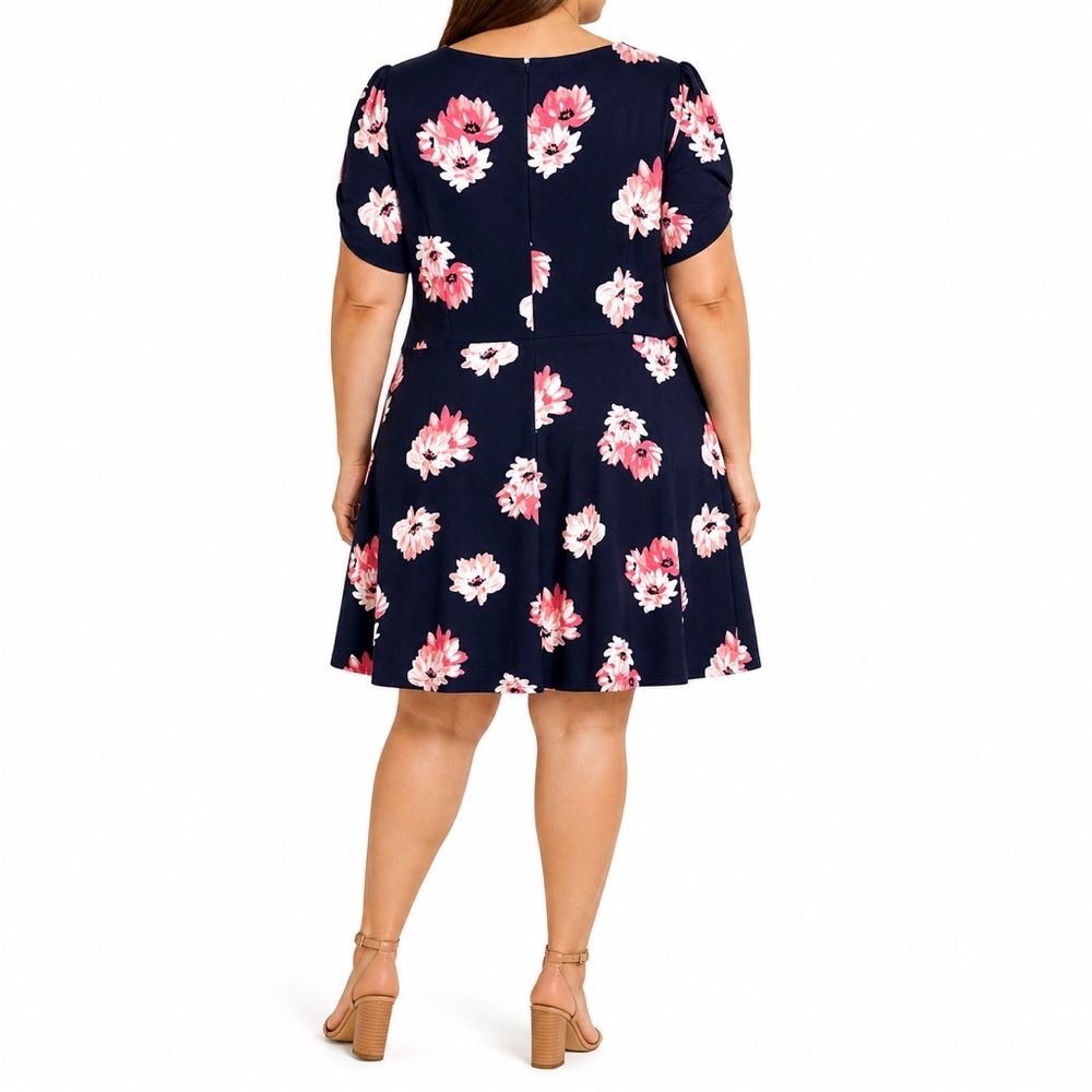 Tommy Hilfiger Navy Floral Wrap Mini Dress - Picture 2 of 13